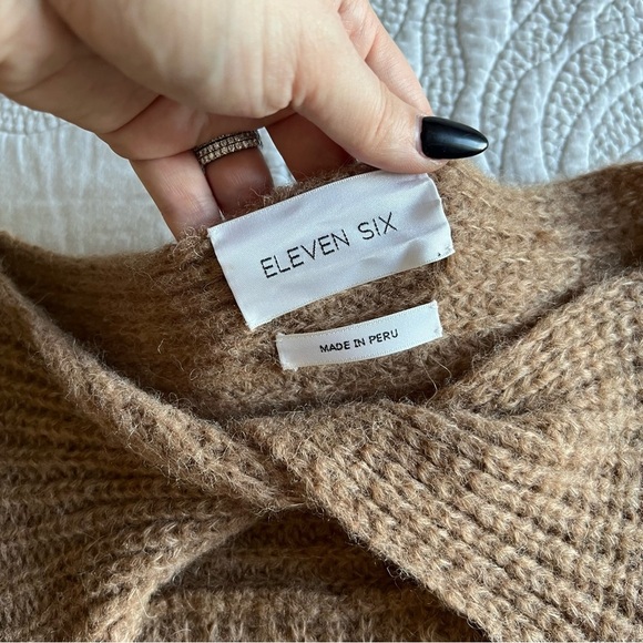 Eleven Six - Beth Baby Alpaca-blend Balloon Sleeve Sweater Dress - Camel - Picture 6 of 12